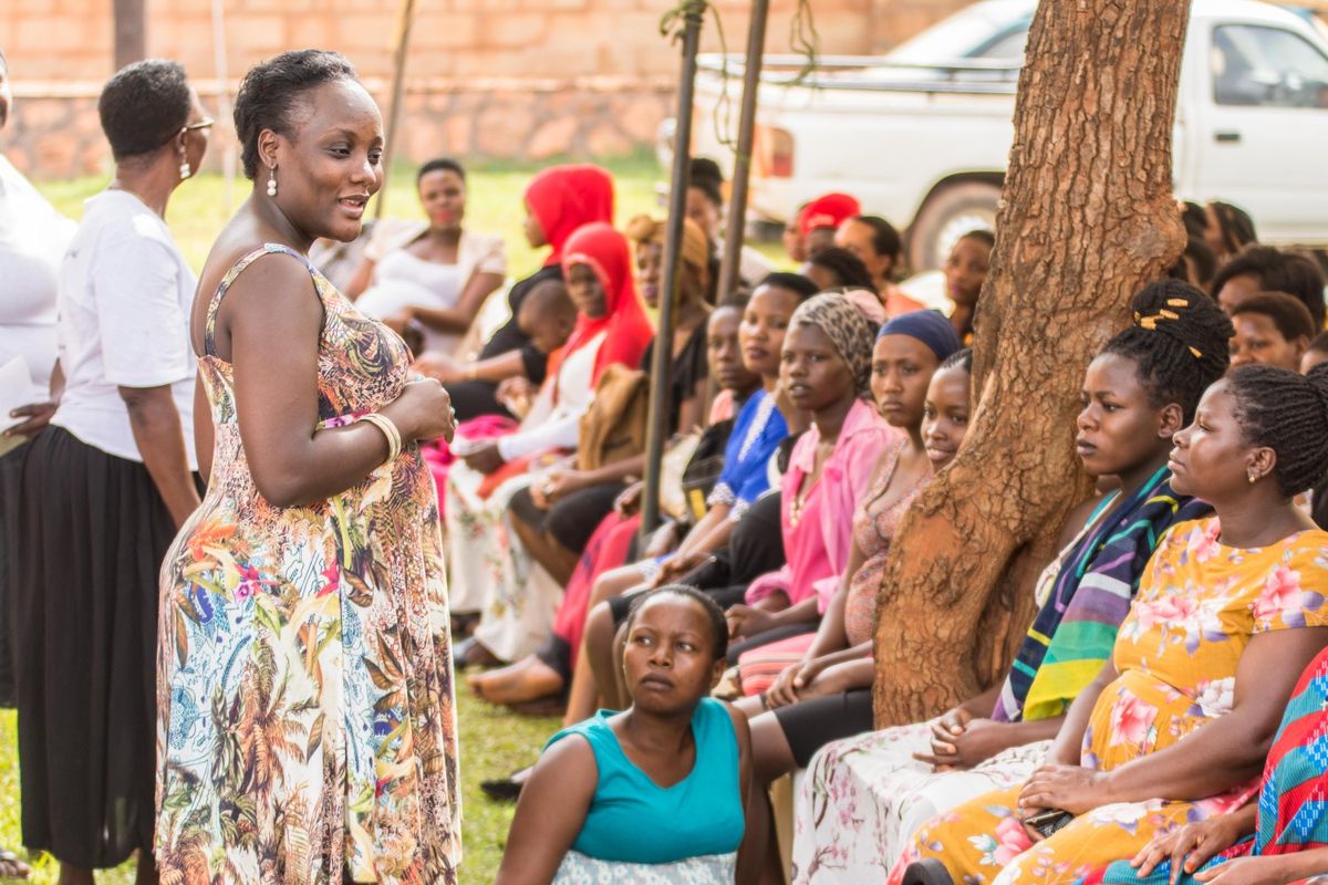 Community gathering in Uganda